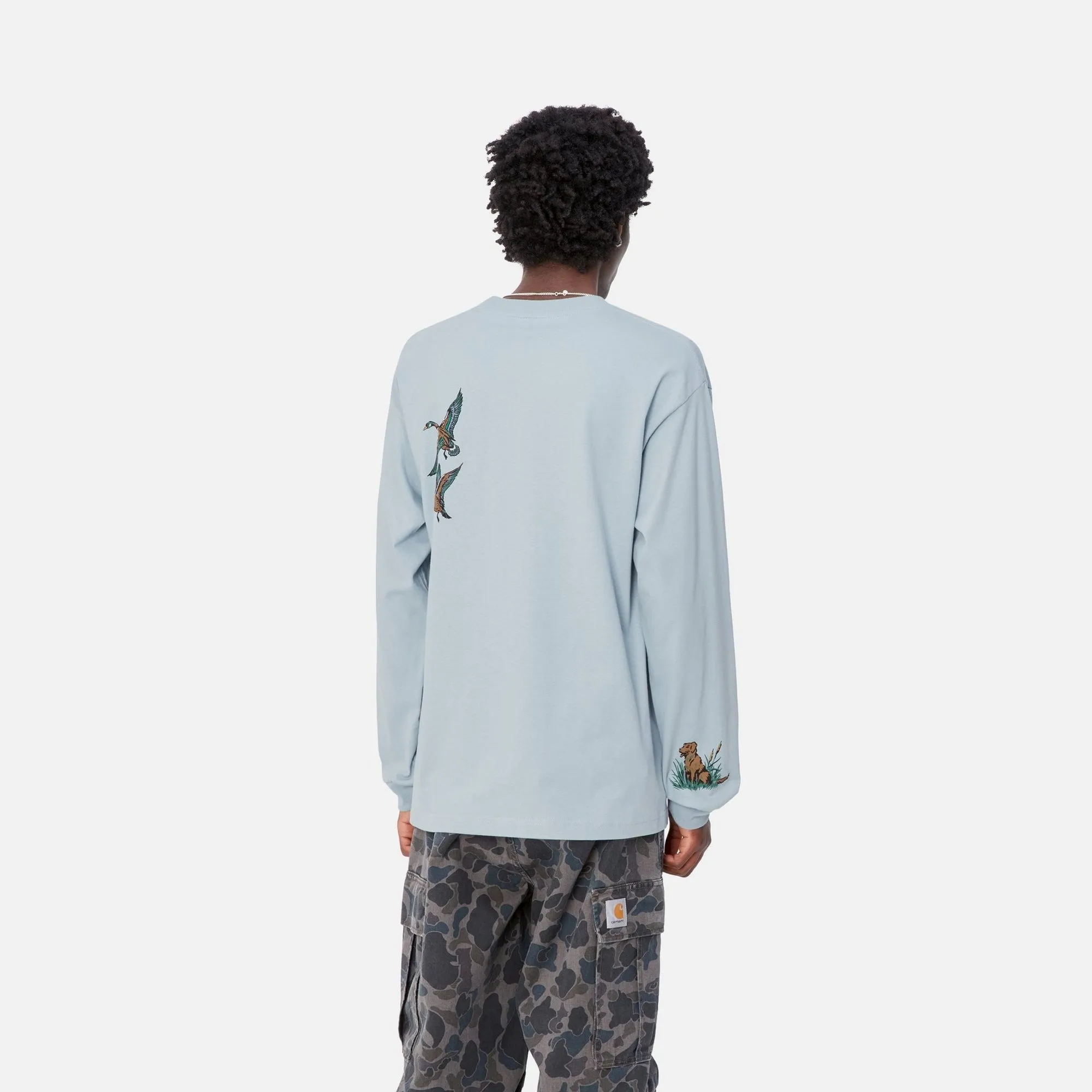 Long Sleeve Ducks T-Shirt | Misty Sky