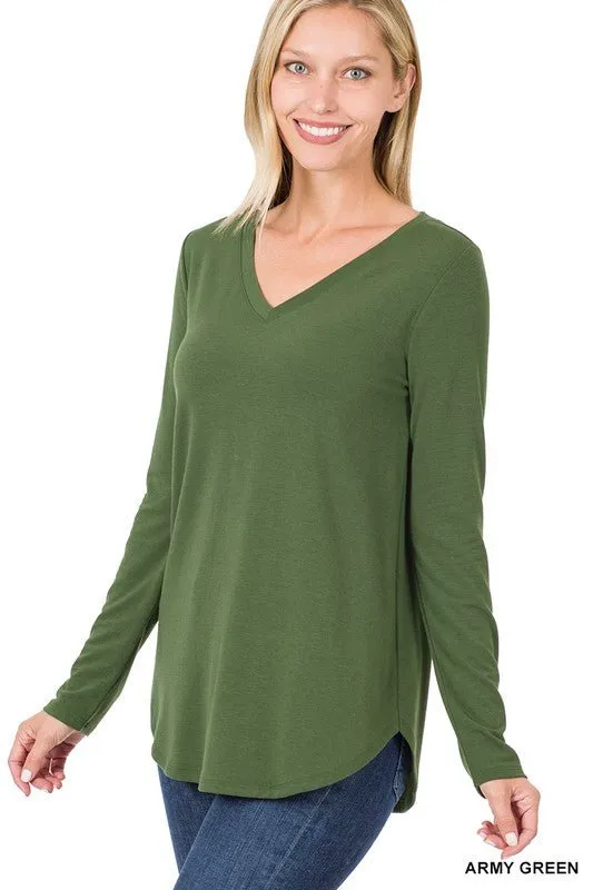 Long Sleeve V Neck Top