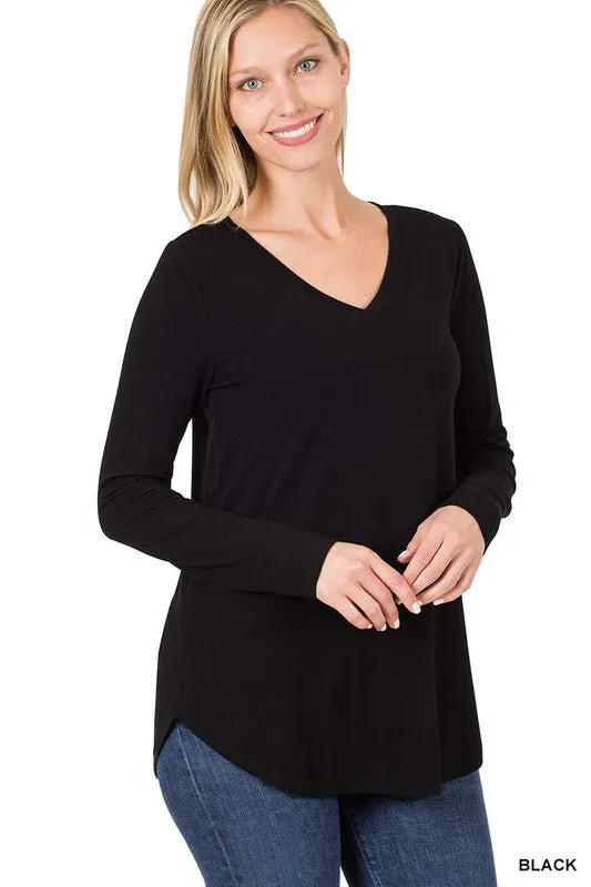 Long Sleeve V Neck Top