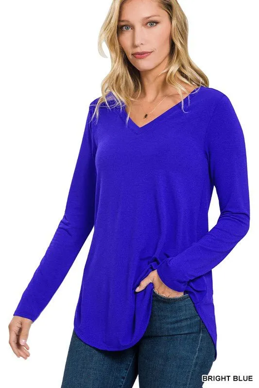 Long Sleeve V Neck Top