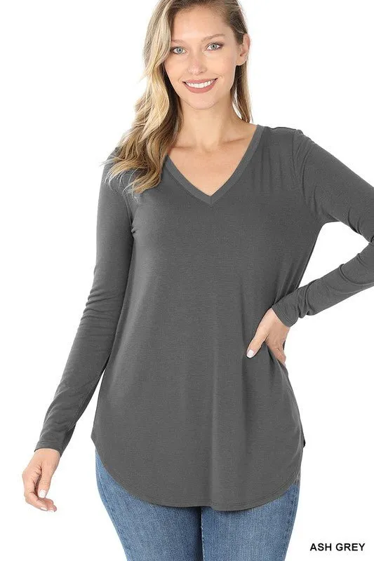 Long Sleeve V Neck Top