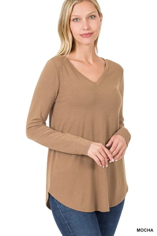 Long Sleeve V Neck Top