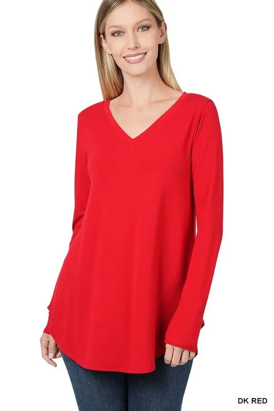 Long Sleeve V Neck Top