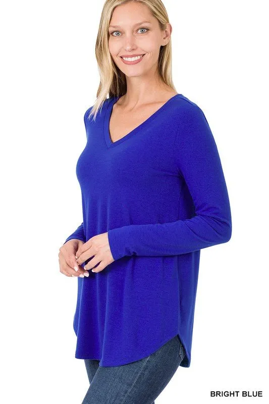 Long Sleeve V Neck Top