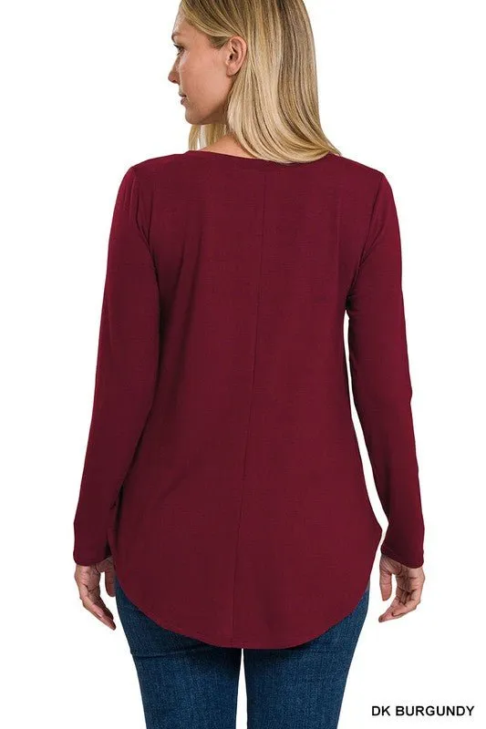 Long Sleeve V Neck Top