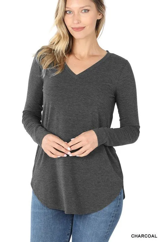 Long Sleeve V Neck Top