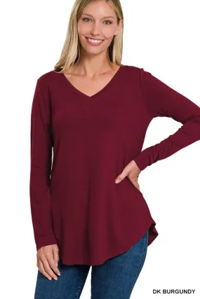 Long Sleeve V Neck Top