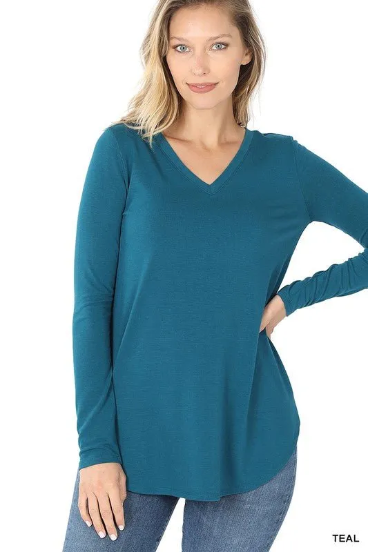 Long Sleeve V Neck Top