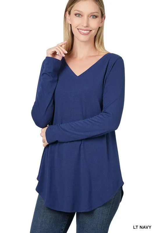 Long Sleeve V Neck Top