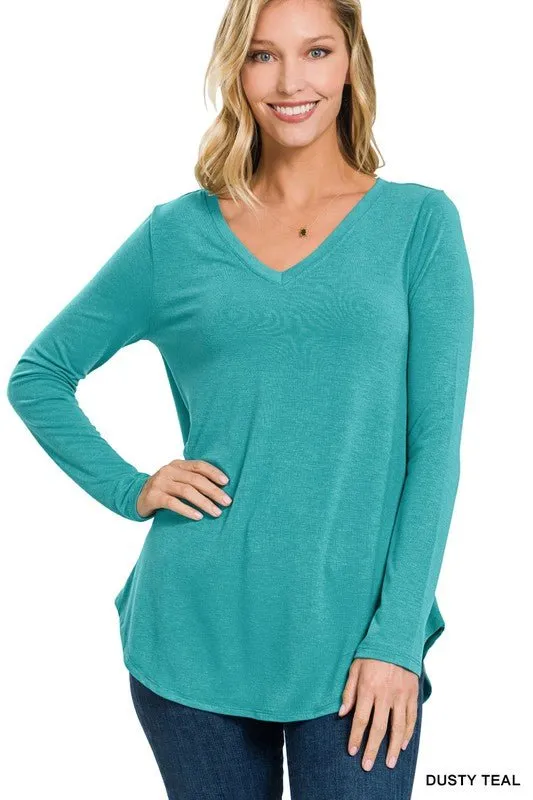 Long Sleeve V Neck Top