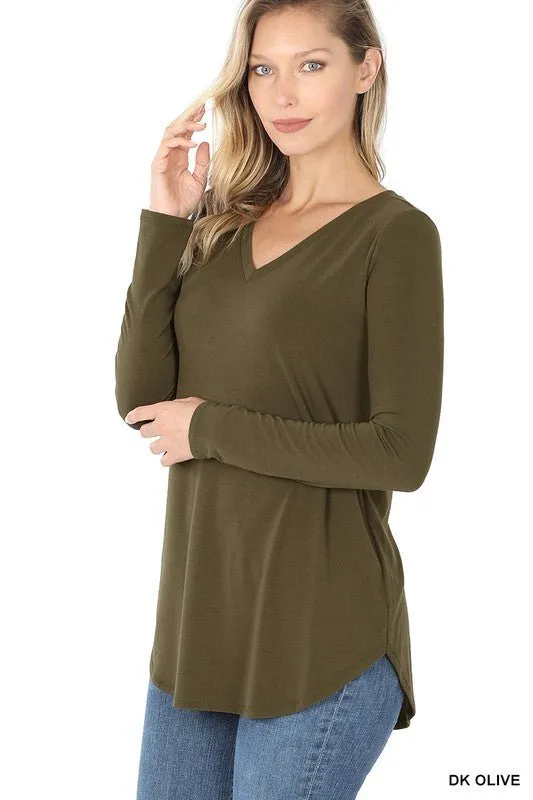 Long Sleeve V Neck Top