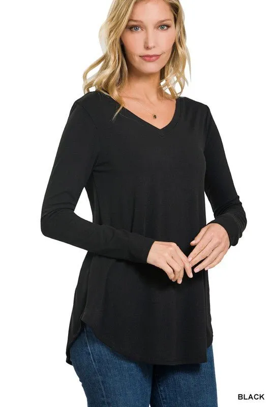 Long Sleeve V Neck Top