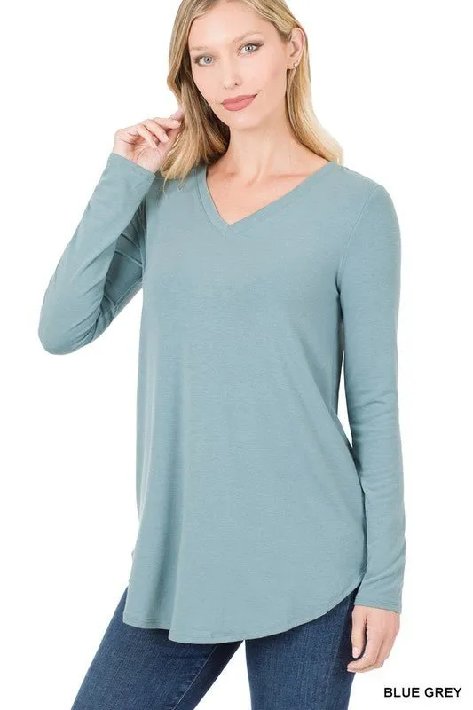 Long Sleeve V Neck Top