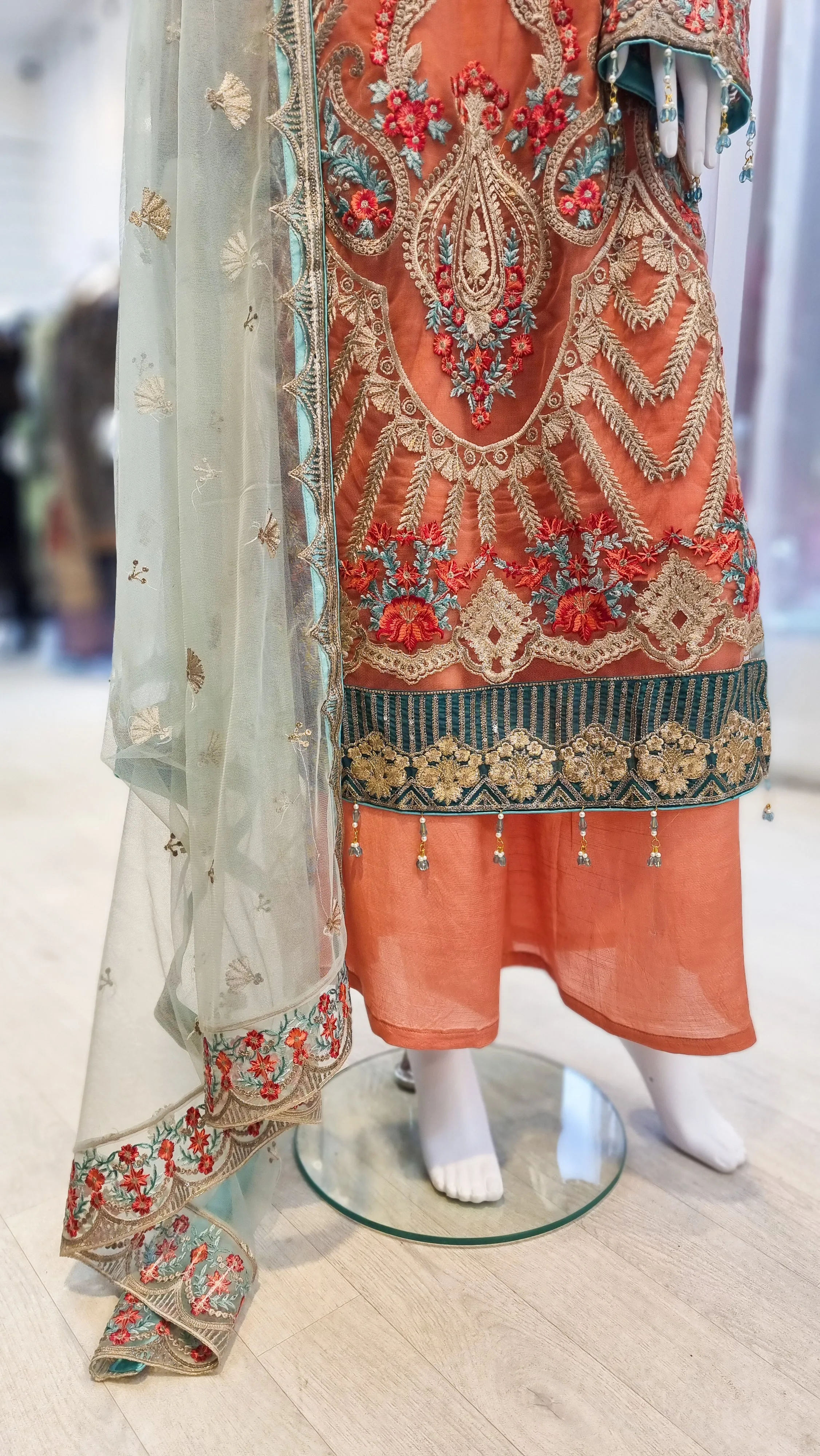 Maryam's Peach Luxury Chiffon Suit (PRET Premium Collection)