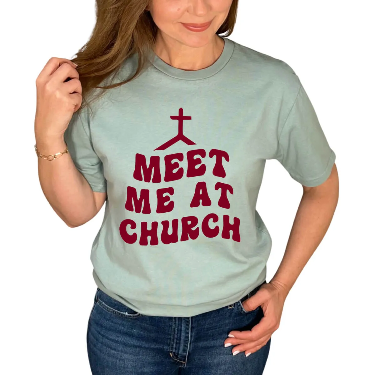 Meet Me At Church Cross T-Shirt