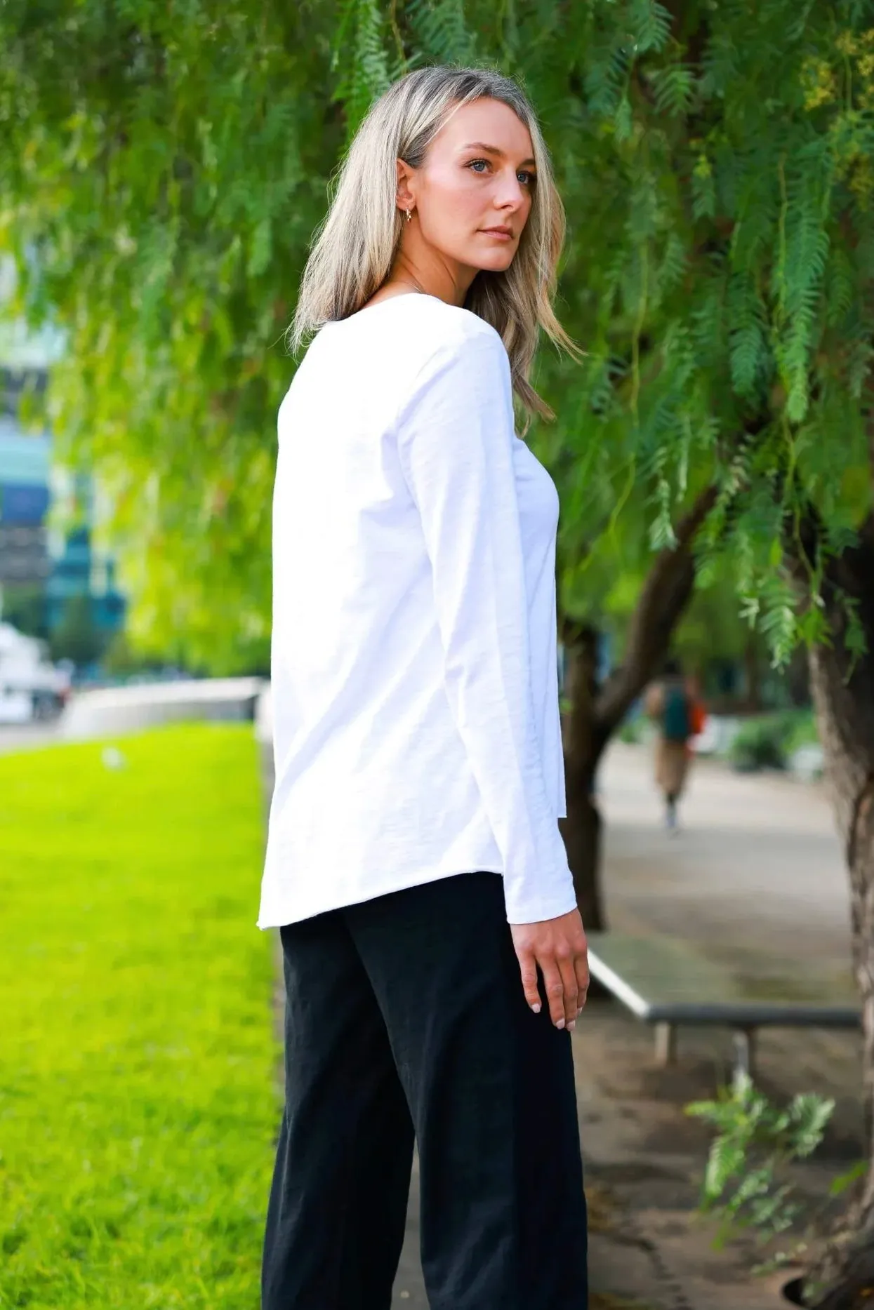 Millicent Long Sleeve Tee - White