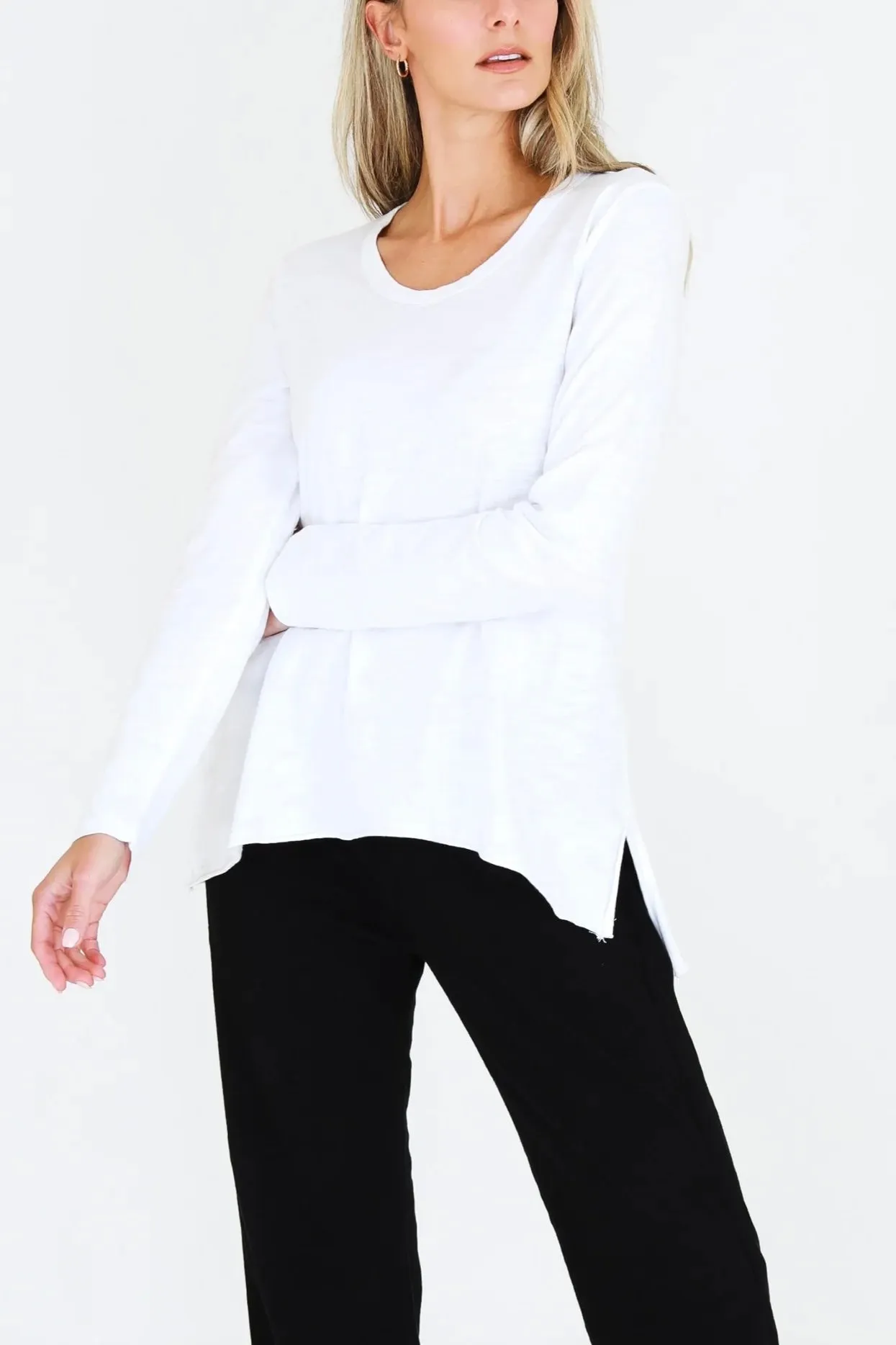 Millicent Long Sleeve Tee - White