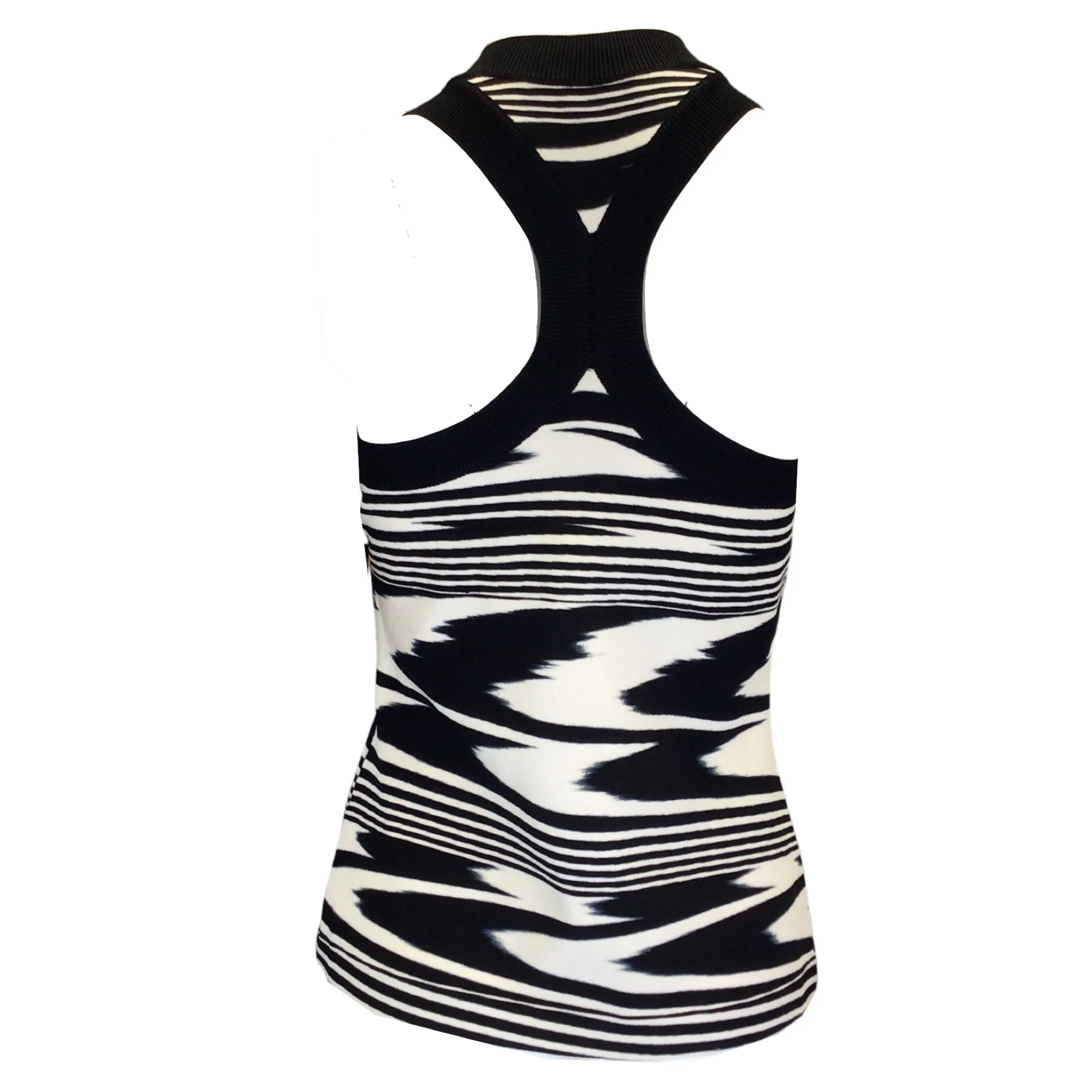 Missoni Black / White 2022 Sleeveless V-Neck Knit Top