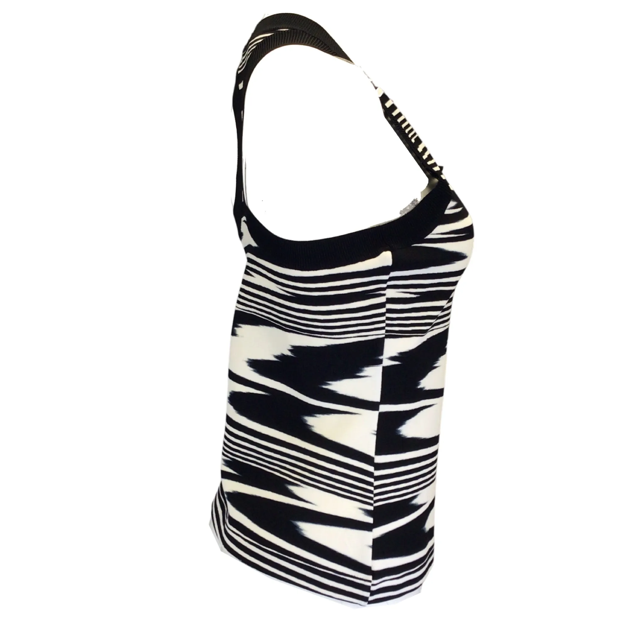 Missoni Black / White 2022 Sleeveless V-Neck Knit Top