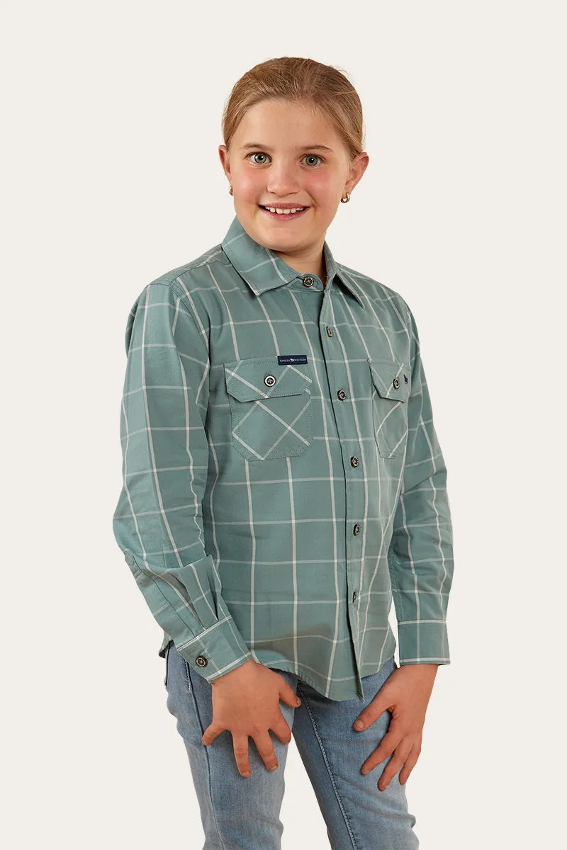 Newbury Kids Full Button Work Shirt - Sea Green