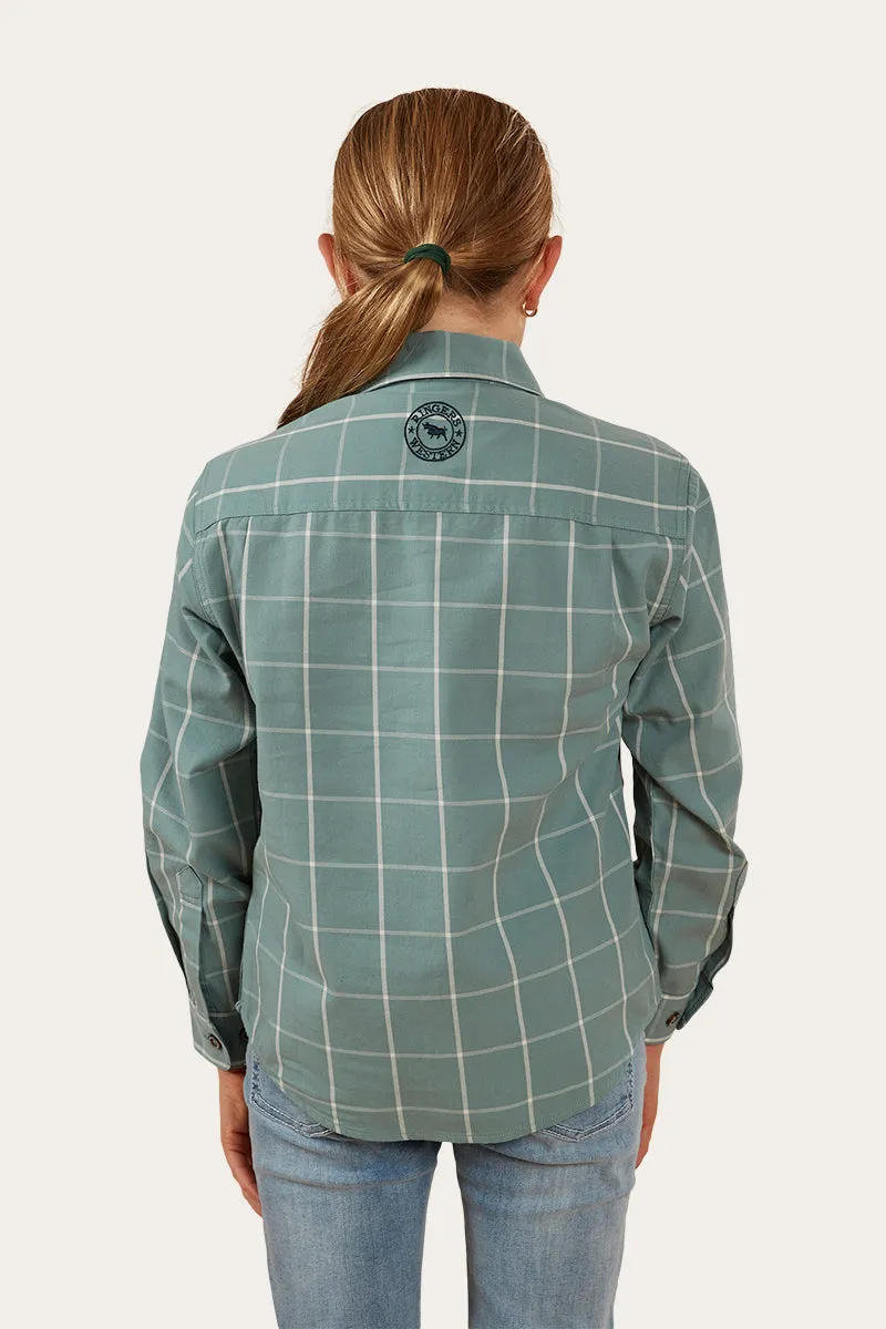 Newbury Kids Full Button Work Shirt - Sea Green