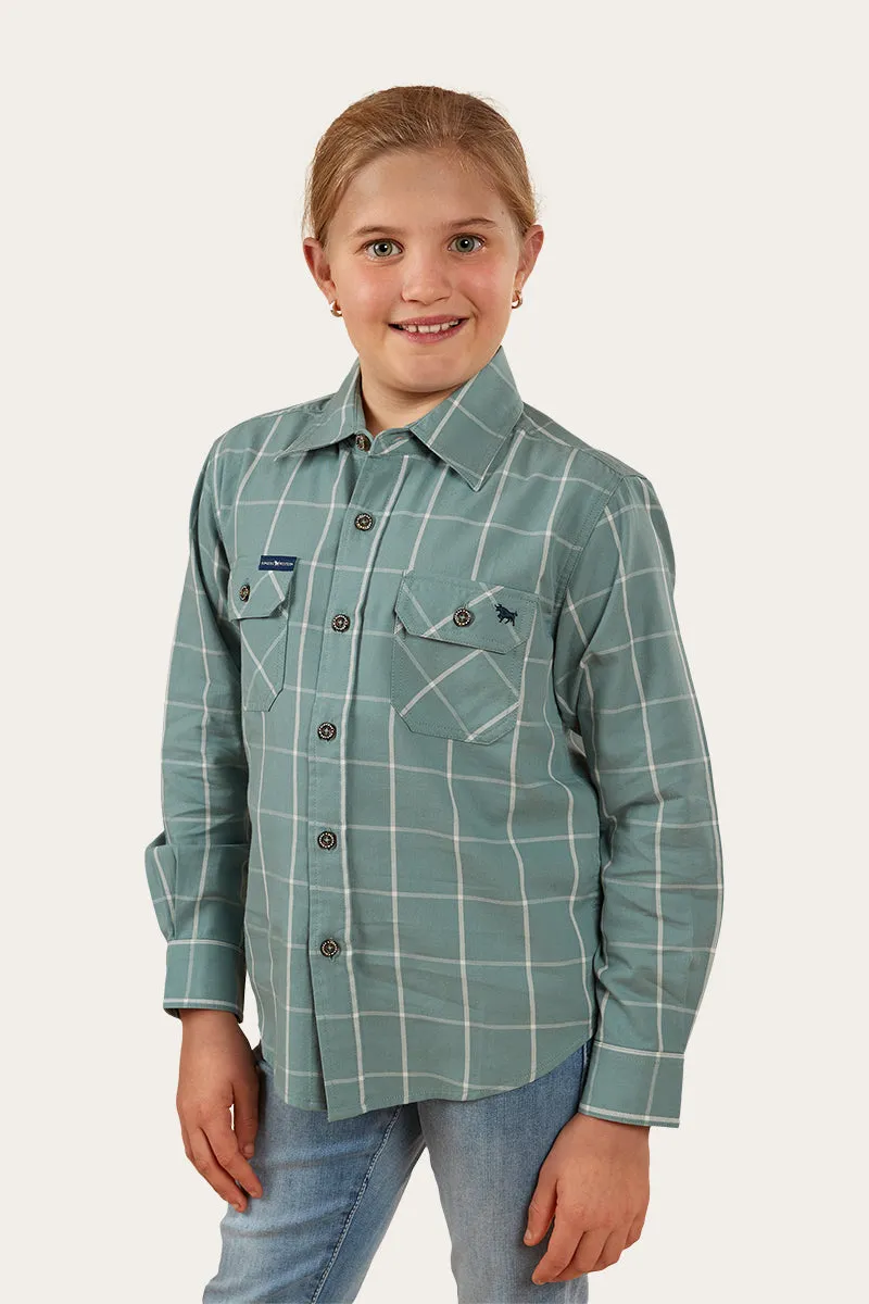 Newbury Kids Full Button Work Shirt - Sea Green