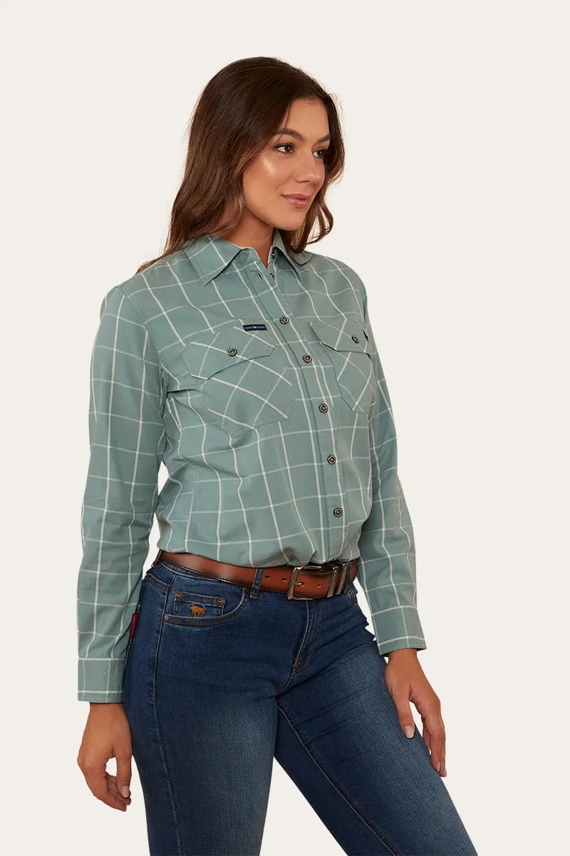 Northcliff Womens Full Button Work Shirt - Sea Green