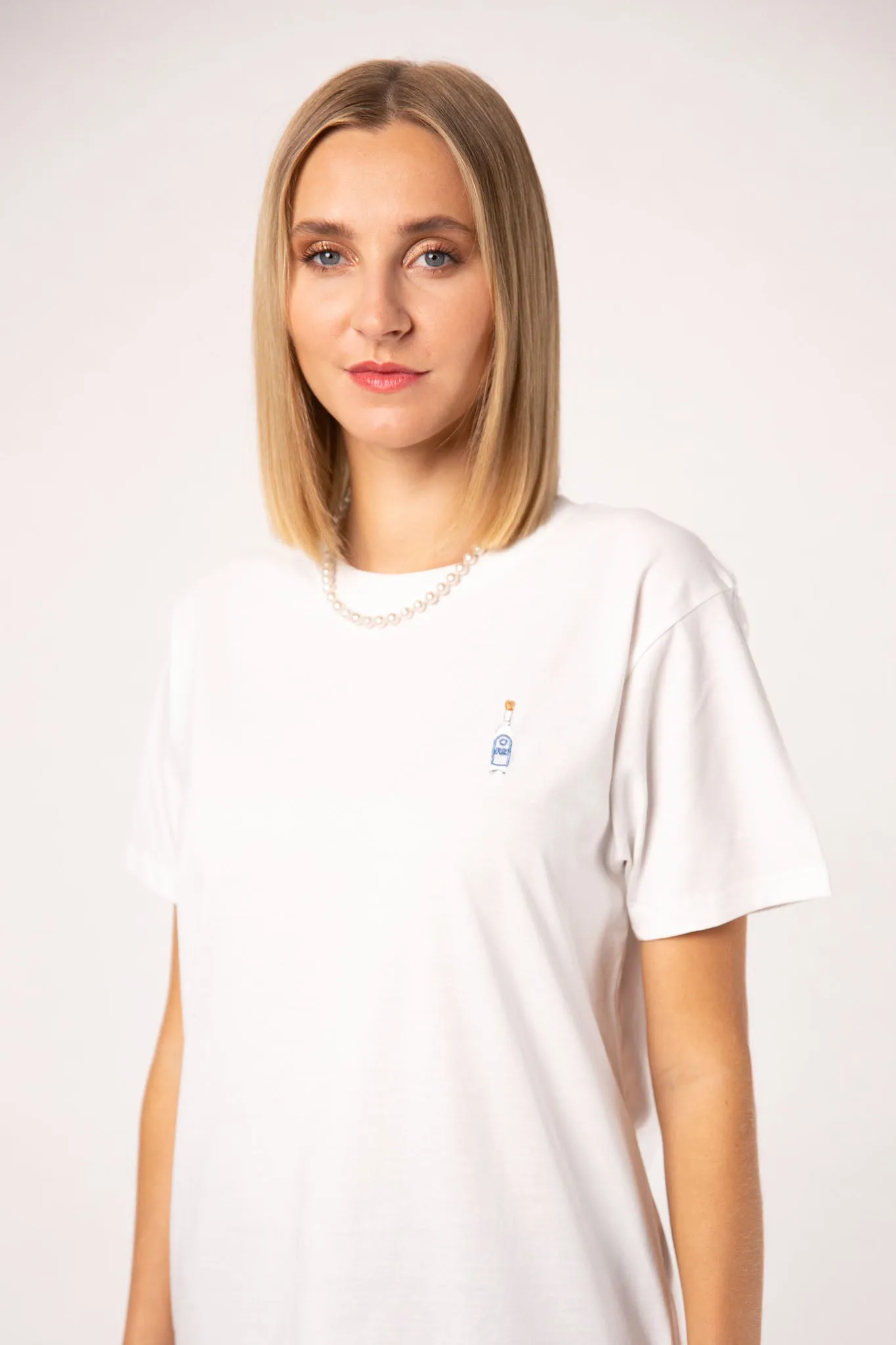 Ouzo | Besticktes Frauen Oversized Bio Baumwoll T-Shirt