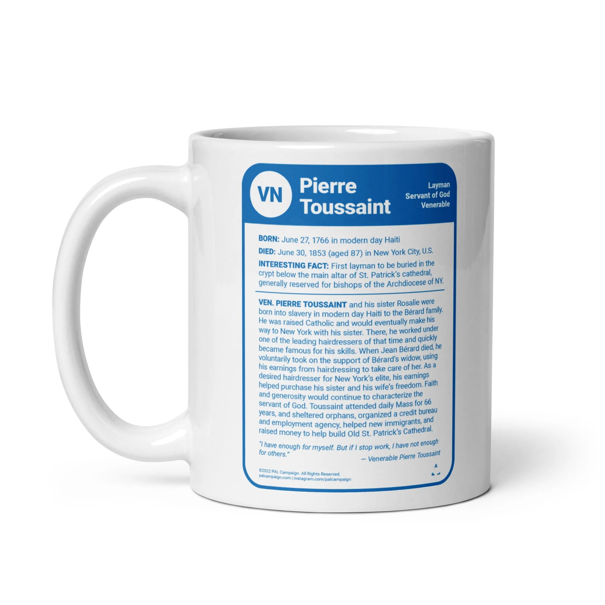 Pierre Toussaint Saint Card Mug