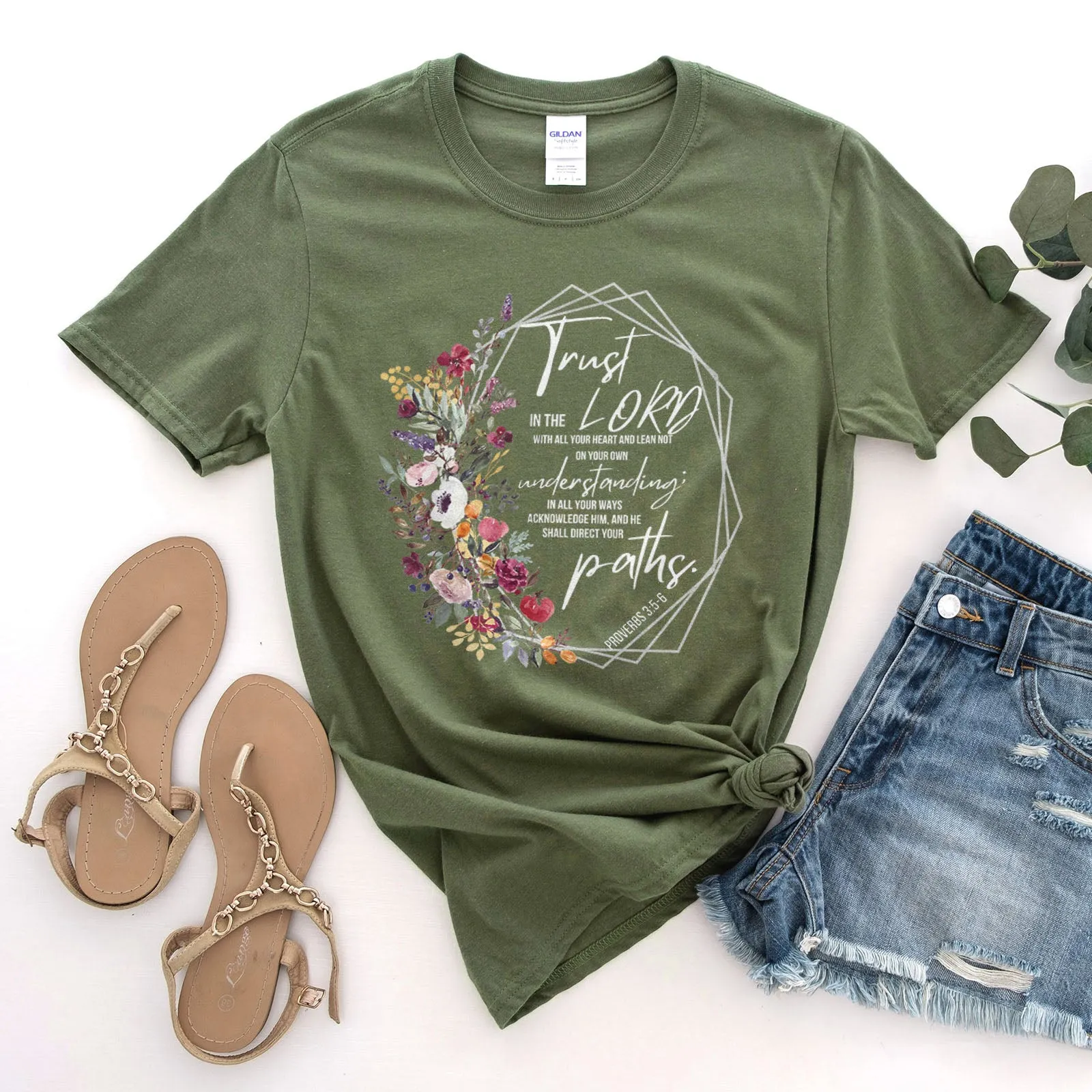 Proverbs 3:5-6 Floral Tee