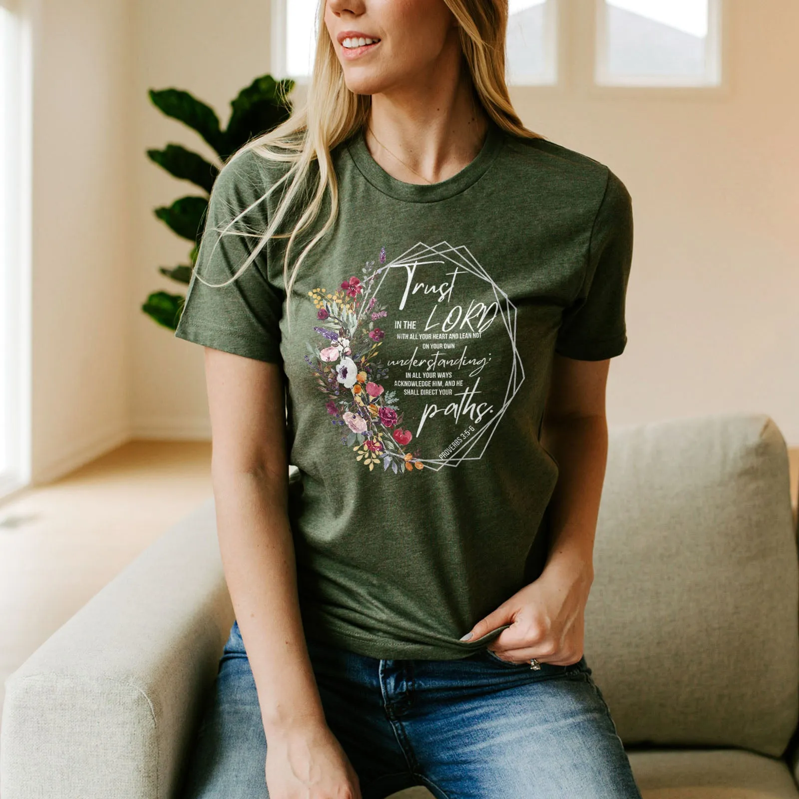 Proverbs 3:5-6 Floral Tee