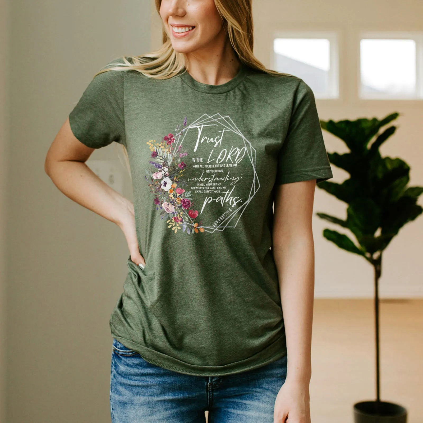 Proverbs 3:5-6 Floral Tee