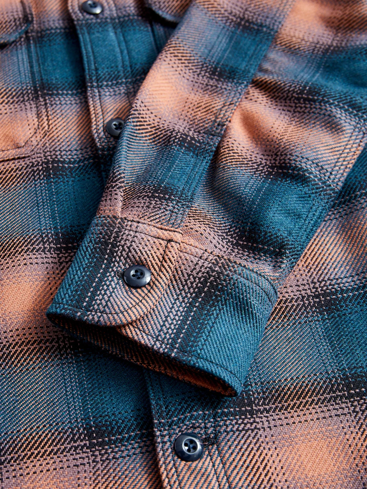 "Field Shirt" in Navy Blush Ombre Plaid