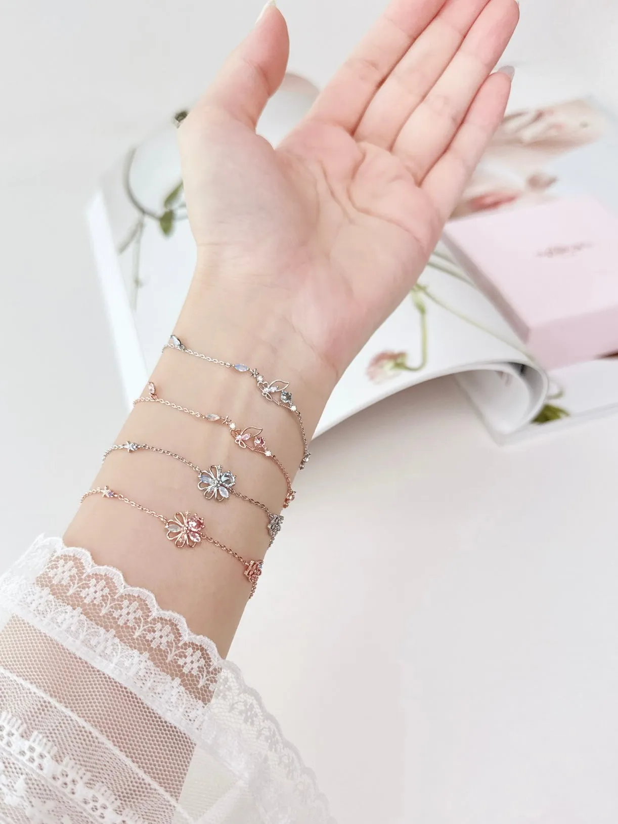 Rose Gold Dahlia Bracelet