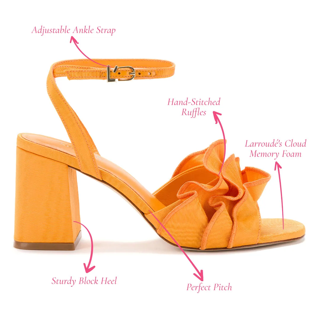 Selena Ruffle Sandal In Mango Fabric