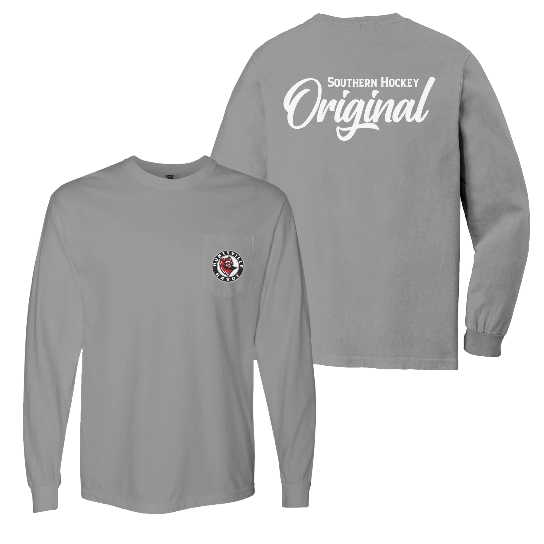 Southern Hockey Original Comfort Colors Pocket Long Sleeve T-Shirt