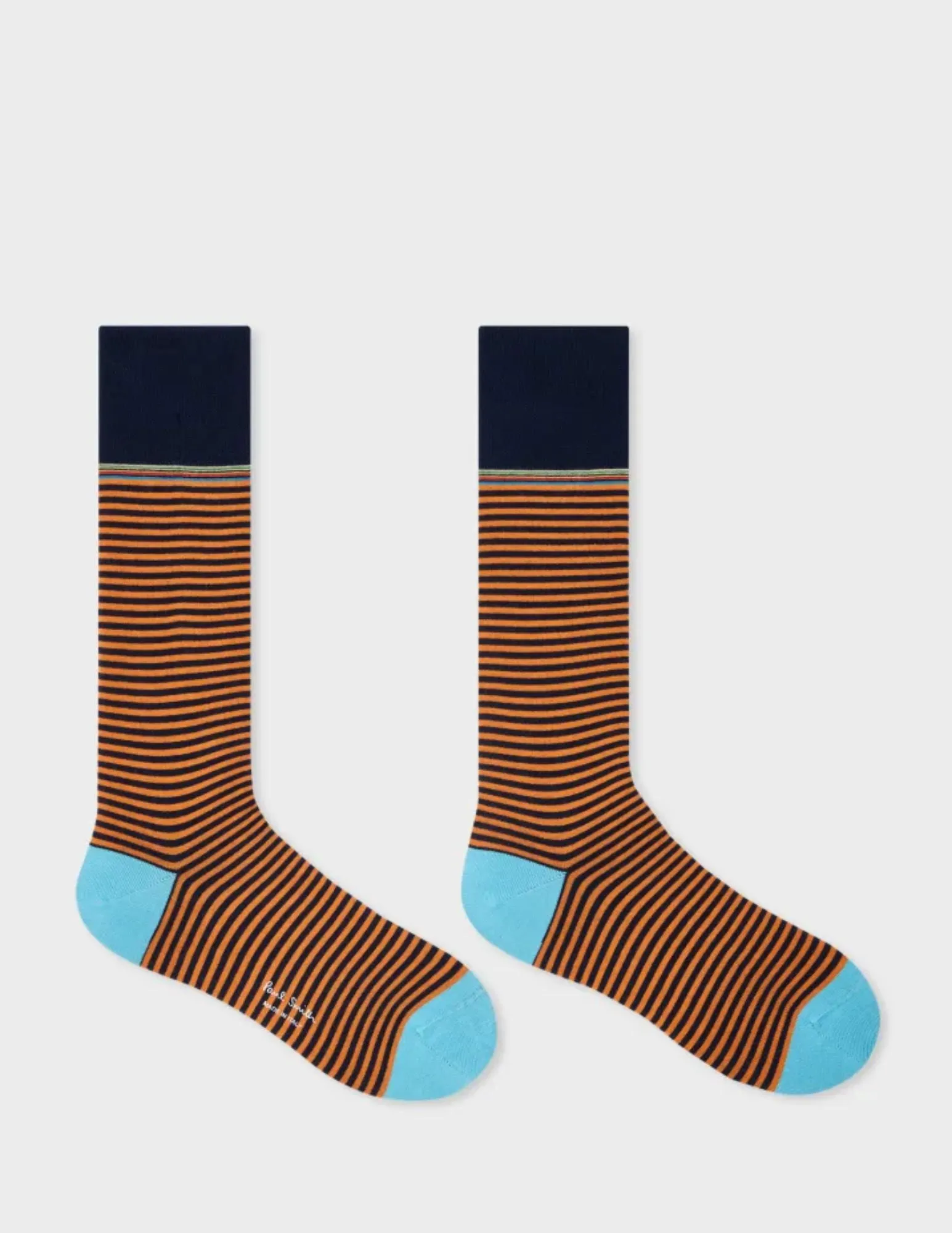 Stripe Sock | Navy & Orange