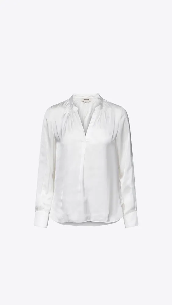 Tink Satin Top - Blanc