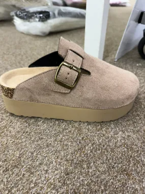 Wedge slip on mule