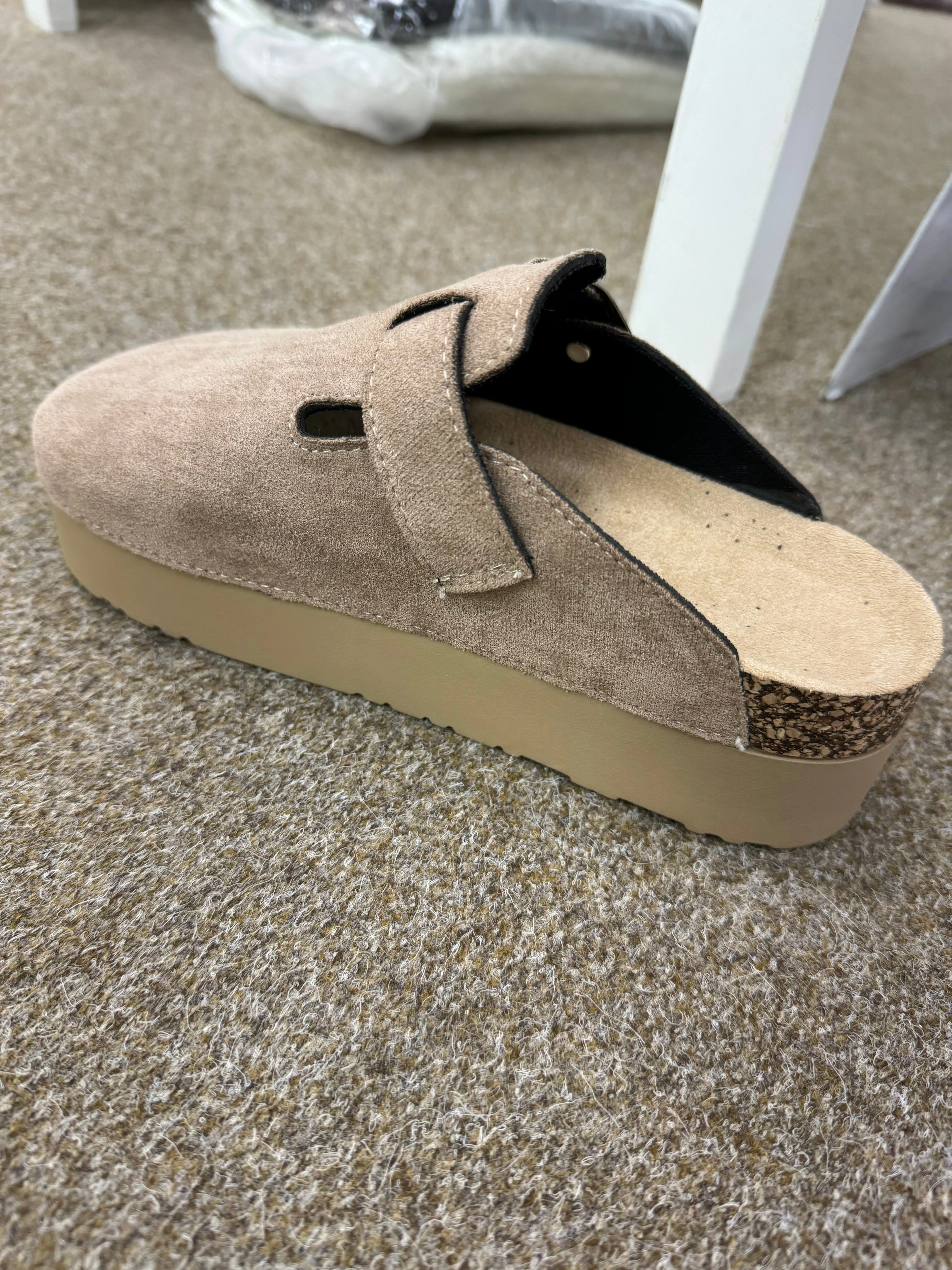 Wedge slip on mule