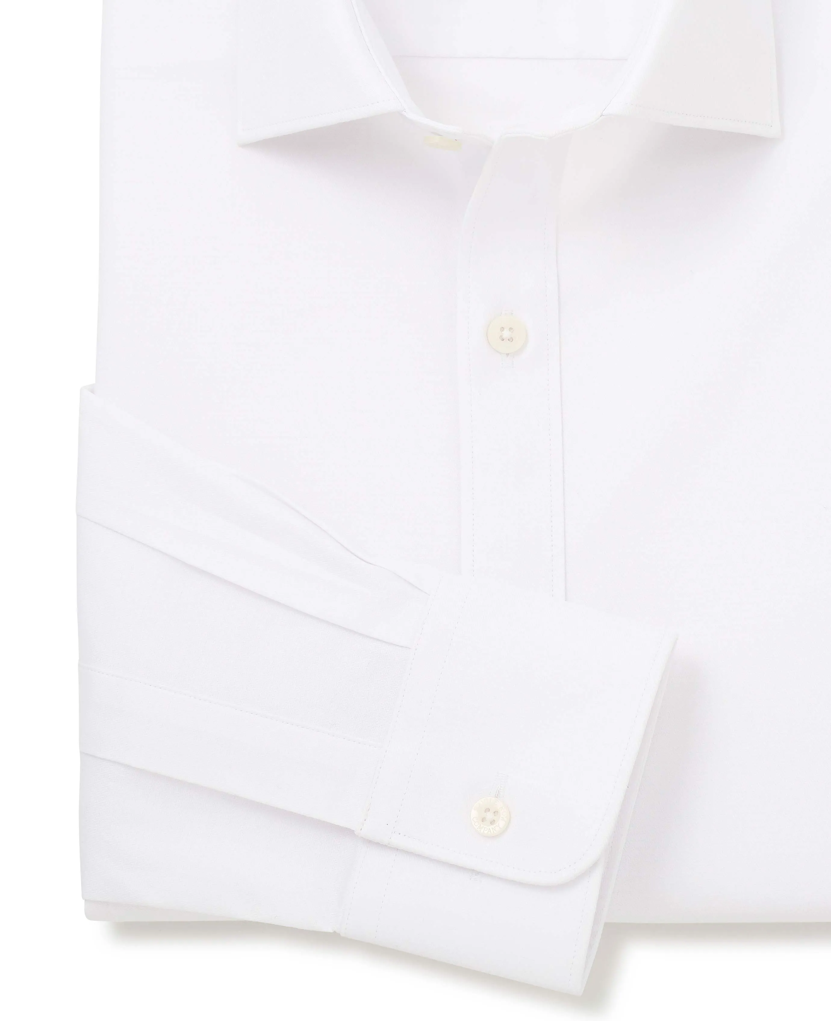 White Stretch Cotton Slim Fit Formal Shirt - Single Cuff