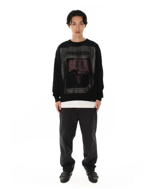 WINDOW WEB SWEATER "BLACK"