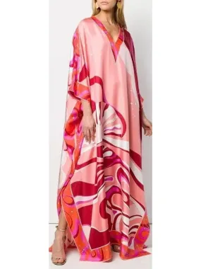 Women’s Copacabana Print Silk Kaftan Dress