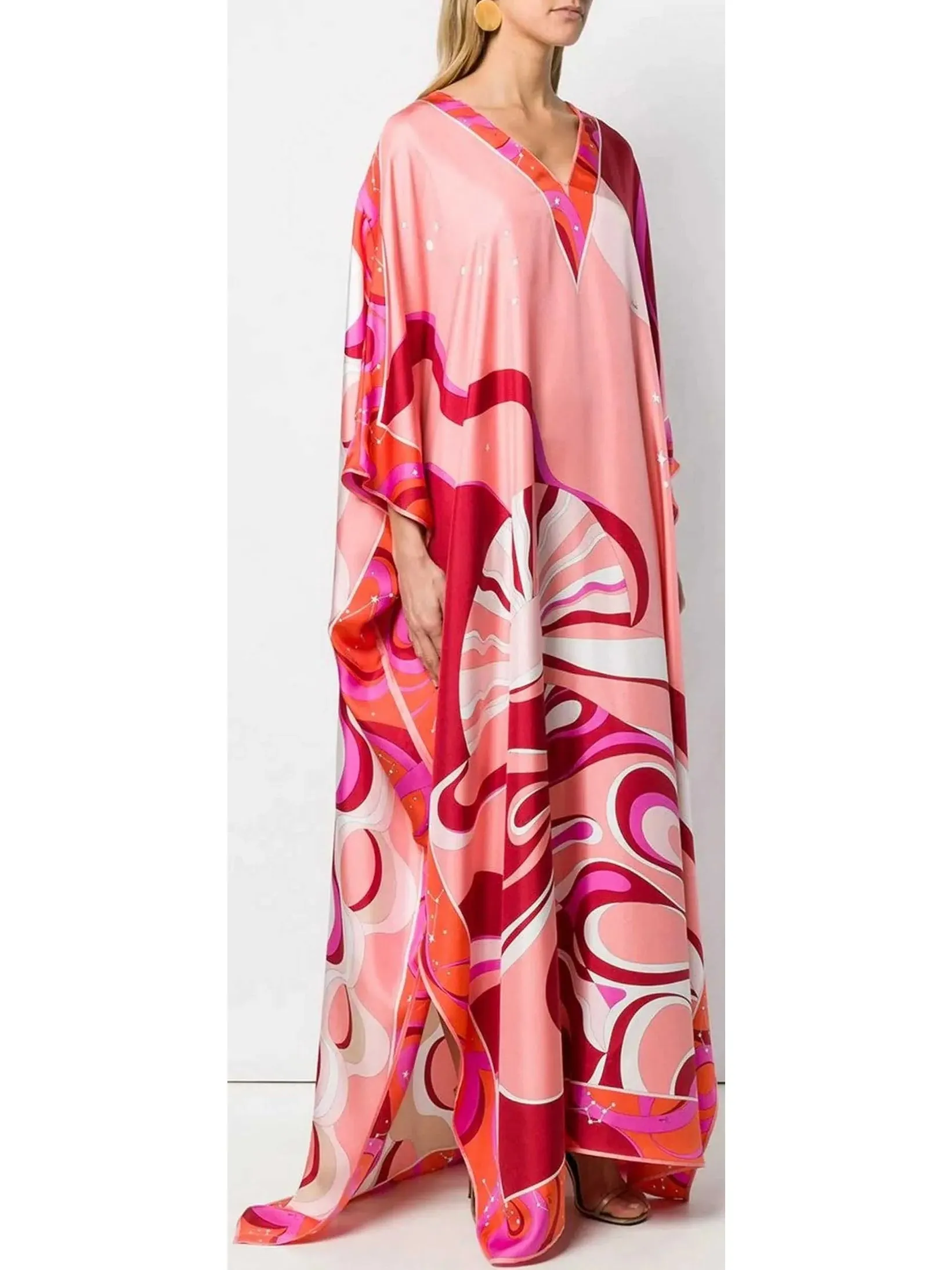 Women’s Copacabana Print Silk Kaftan Dress