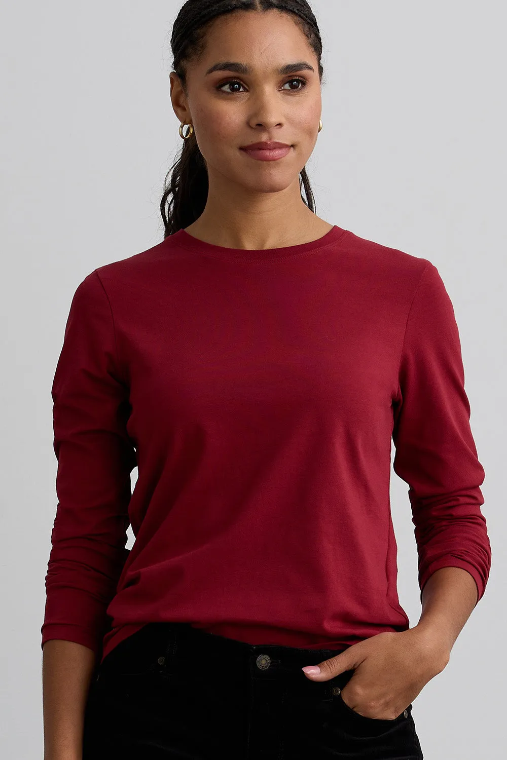 Women's Organic Long Sleeve Crew Neck T-shirt