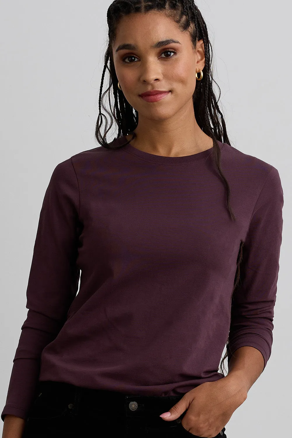 Women's Organic Long Sleeve Crew Neck T-shirt